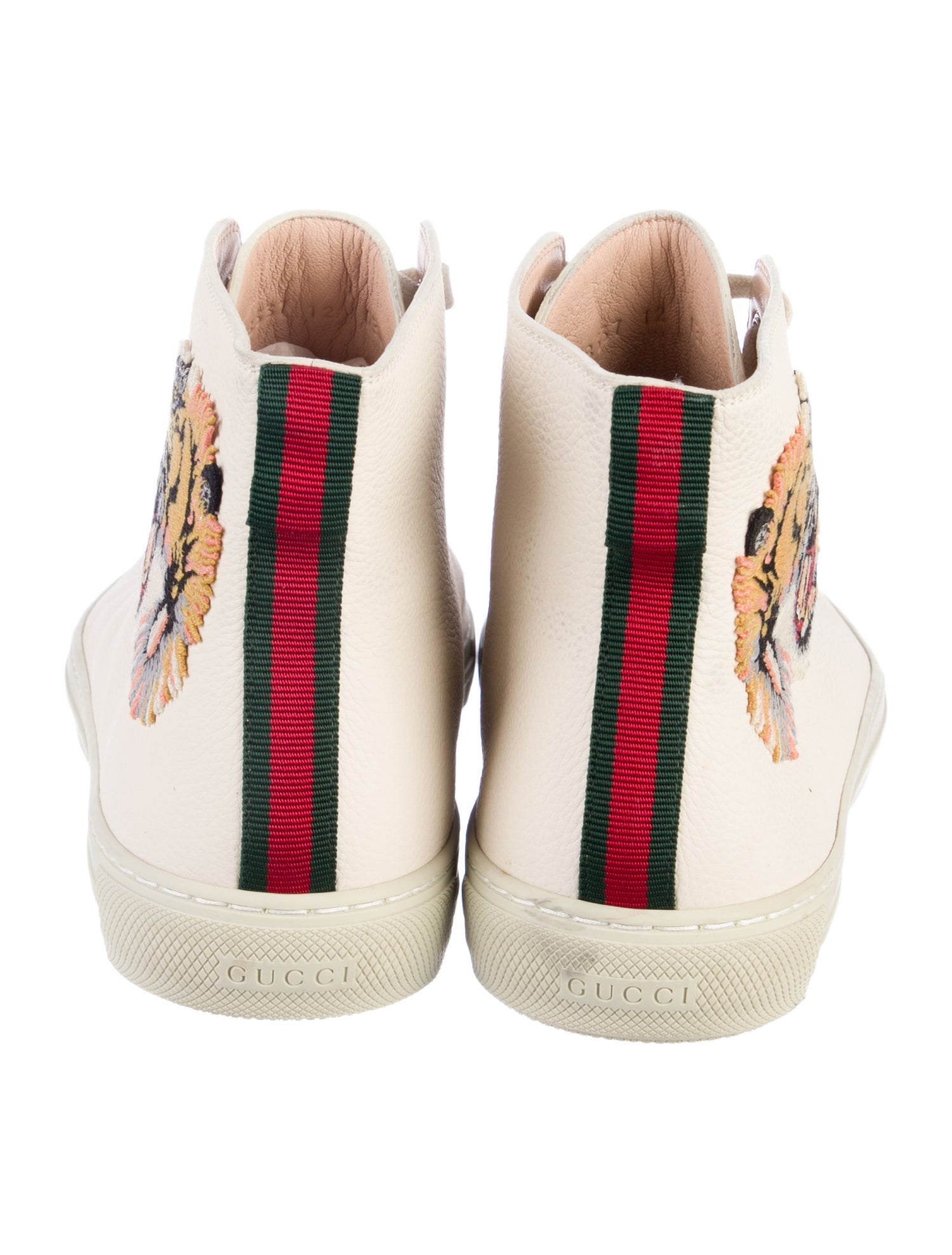Gucci Web Accent Leather Sneakers